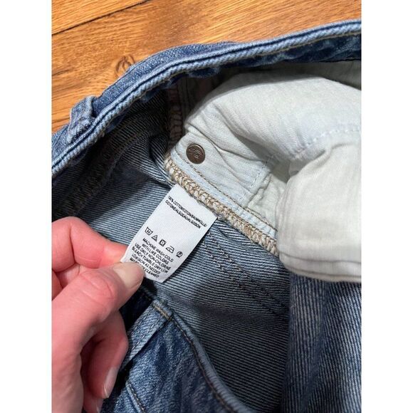 Free People We the Free Blue Denim Y2K Zip Mini Skirt Women’s Size 28 - Picture 3 of 4